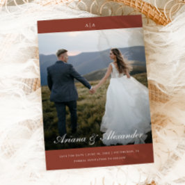 Classic Monogram Elegant Script Two Foto Wedding Save The Date