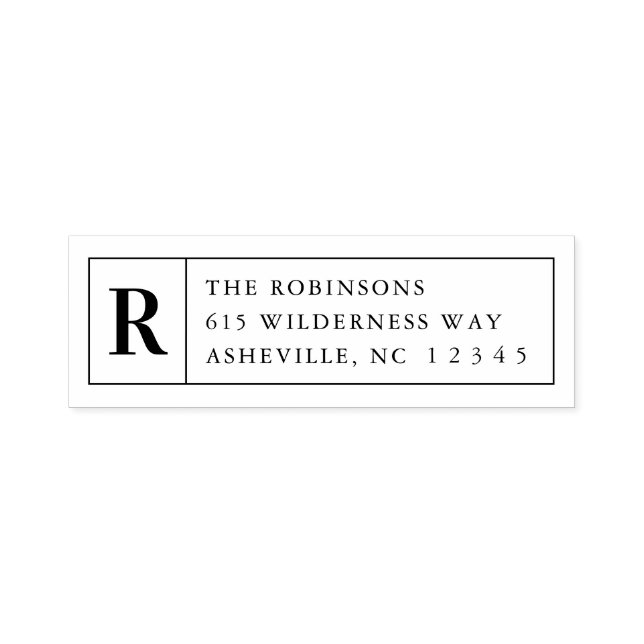 Classic Monogram Family Wedding Rücksendeadresse Permastempel (Design)