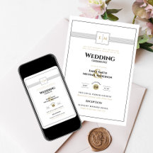 Classic Monogram Formale Wedding White All in 1 In