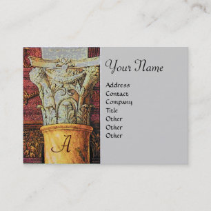 CLASSIC MONOGRAM, hellbraun, grau, gelb Visitenkarte