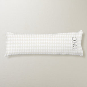 Classic Monogram INITIALS Harlequin Diamonds Beige Seitenschläferkissen