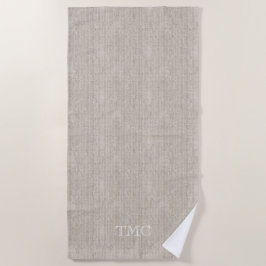 Classic Monogram INITIALS Luxury Linen Fabric Zuha Strandtuch
