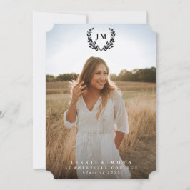 Classic Monogram/Laurel Wreath 2 Foto Abschluss Ankündigung
