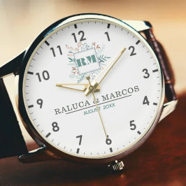 Classic Monogram Letters Couple’s Names Armbanduhr