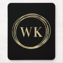 Classic Monogram Logo Black Gold Business Mousepad