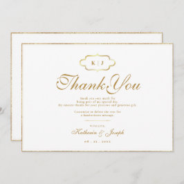 CLASSIC MONOGRAM & ROMANTIC CALLIGRAPY DANKEN DANKESKARTE