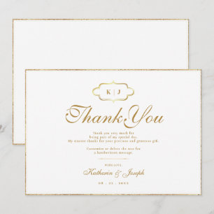 CLASSIC MONOGRAM & ROMANTIC CALLIGRAPY DANKEN DANKESKARTE
