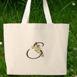 Classic monogram S red white flower mother gift Jumbo Stoffbeutel<br><div class="desc">Need a Mother's Day gift idea? Check out this Classic Monogram Tote Bag! Picture Mom's face lighting up when she sees it. It's covered in the sweetest red and white watercolor flowers and personalized with her very own monogram – how cute is that? Plus, it's not just gorgeous, it's super...</div>