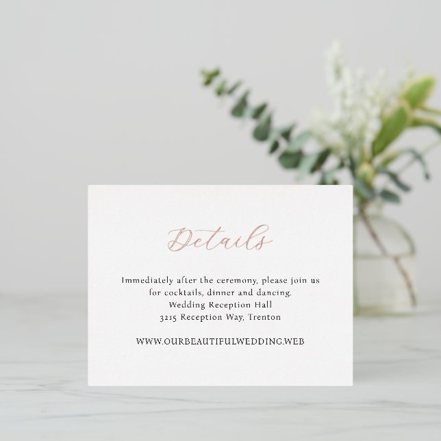 Classic Monogram Wedding Foil Enclosure Card Folie Einladungspostkarte (Stehend vorne)