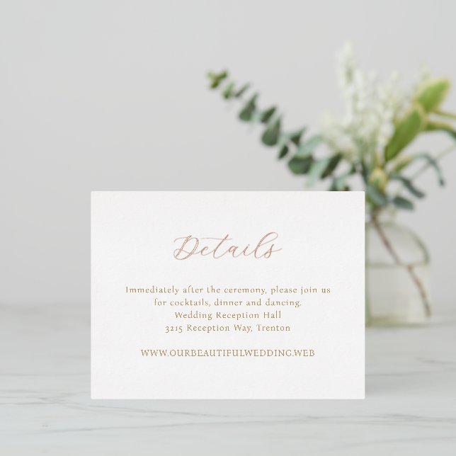 Classic Monogram Wedding Foil Enclosure Card Folie Einladungspostkarte (Stehend vorne)