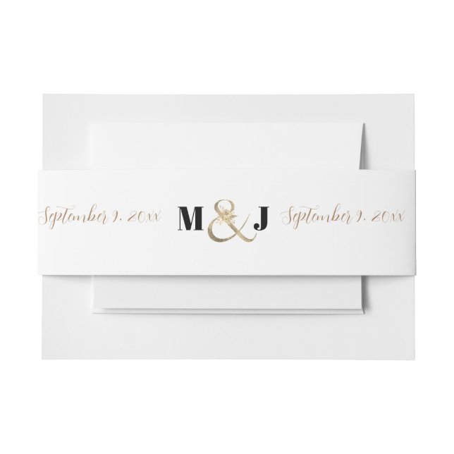 Classic Monogram Wedding Invitation Bly Band (Vorderseite Beispiel)