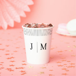 Classic Monogram Wedding line Pappbecher