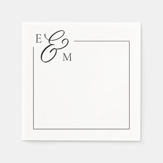 Classic Monogram Wedding Napkin Serviette (Vorderseite)