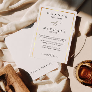 Classic monogramme mariage élégant Invitation
