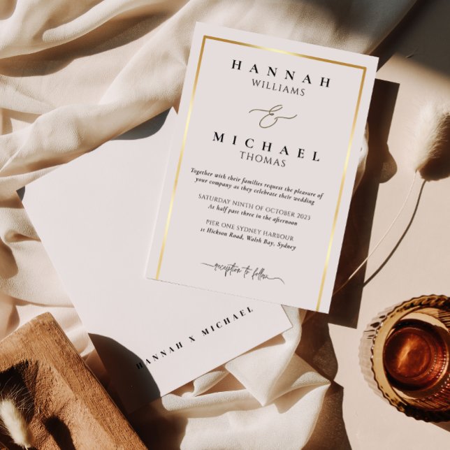 Classic monogramme mariage élégant Invitation (Créateur téléchargé)