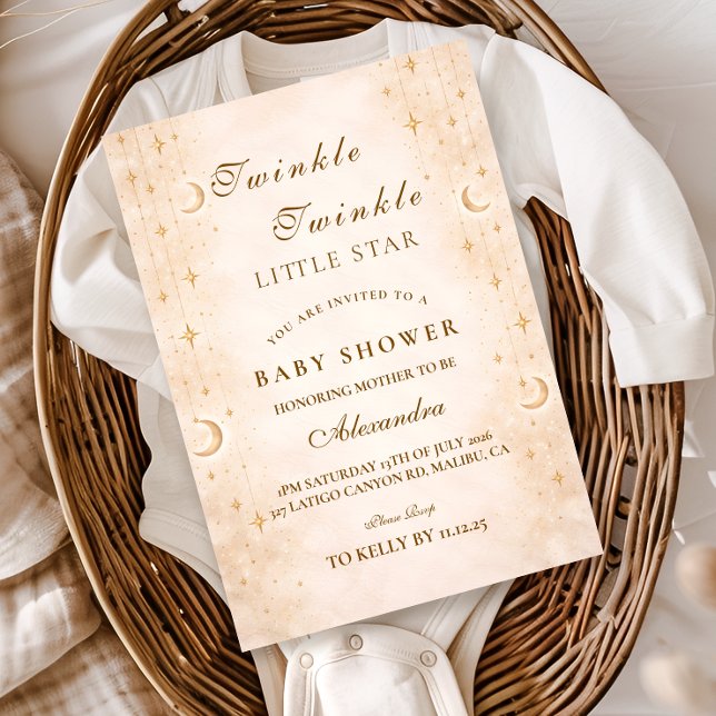 Classic Moonlight Baby Shower Einladung (Von Creator hochgeladen)