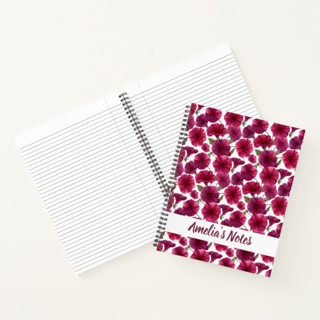 Classic Morning Glory Pattern Name Notizbuch (Innenseite)