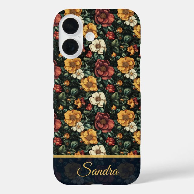 Classic Mother Gift Rose Name iPhone 16 Hülle (Rückseite)