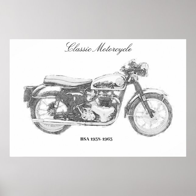 Classic Motorcycle art print British bike Poster (Vorne)