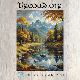 Classic Mountain Landscape Decoupage Seidenpapier