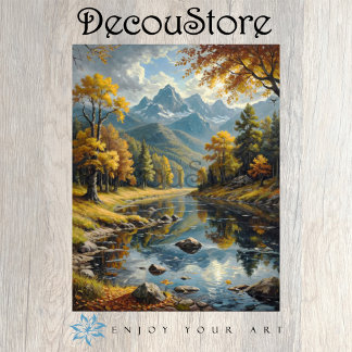 Classic Mountain Landscape Decoupage Seidenpapier