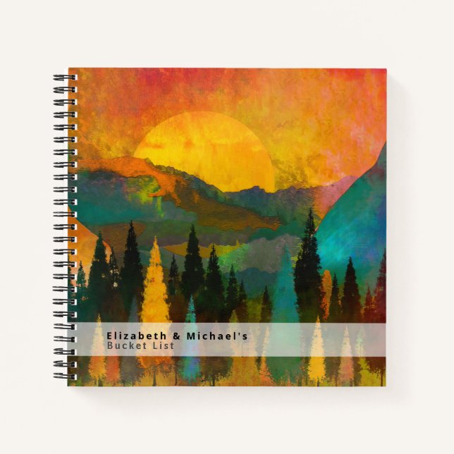 Classic Mountain Range BUCKET LIST CUSTOM Keepake Notizbuch (Vorderseite)