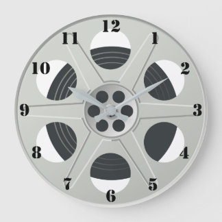CLASSIC MOVIE REEL (MIT SCHWARZEN ZAHLEN) GROßE WANDUHR