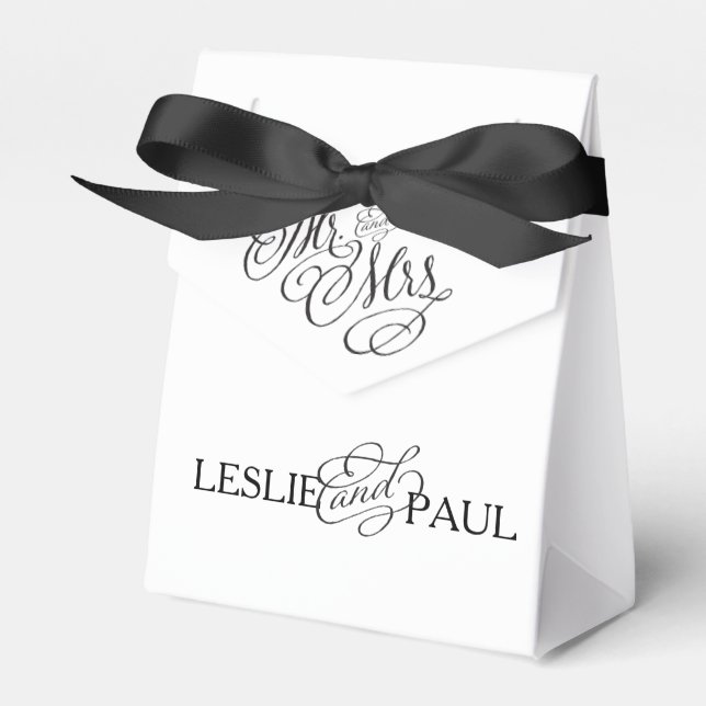 Classic Mr. & Mrs. Gastgeschenk Hochzeit Box Geschenkschachtel (Vorderseite)