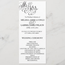 Classic Mr. & Mrs. Wedding Program Programm