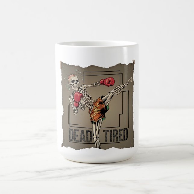 Classic Muay Thai Skeleton Fighter Tasse (Mittel)