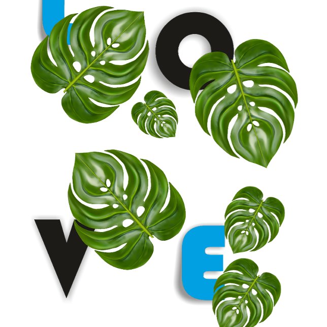 Classic Mug, 11 oz Kaffeetasse (Tropical Monstera Leaves Clipart Bundle – Transparent Background – Print Ready)