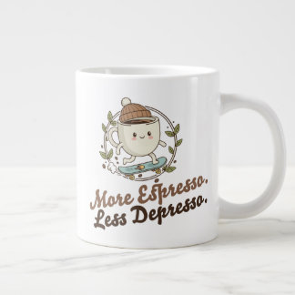 Classic Mug - More Espresso. Less Depresso. Jumbo-Tasse