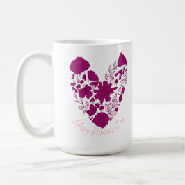 Classic Mug with Floral Motif and "Happy Mother's  Kaffeetasse
