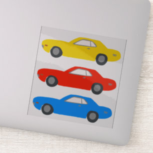 Classic Muscle Cars Illustrierter Vintager Aufkleb Aufkleber