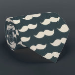 Classic Mustache Pattern on Black Krawatte<br><div class="desc">Classic mustache shape with illustrated stitched edges in repeat pattern on black.</div>