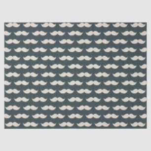 Classic Mustache Pattern on Black Seidenpapier