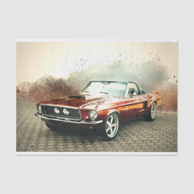 Classic Mustang Car Decoupage Seidenpapier (Vorderseite)