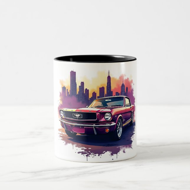Classic Mustang Coffee Mug Zweifarbige Tasse (Mittel)