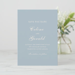Classic Mutes Blue Foto Elegante Hochzeit Save The Date