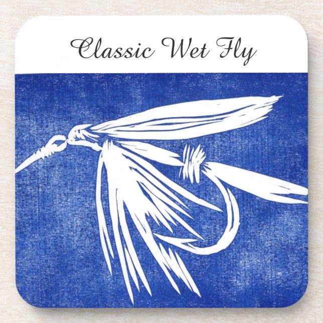 "Classic Nass Fly - Blue" Foreut Fly Untersetzer (Vorderseite)