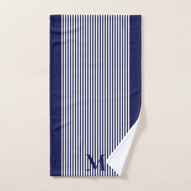 Classic Nautical Navy Blue Luxe Badhandtuch Set (Handtuch)