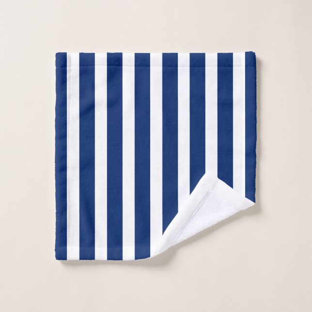 Classic Navy and White Striped Formal Stylish (Gant de toilette)