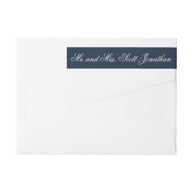 Classic Navy Blue Elegant Calligraphy Minimal (Rückseite)