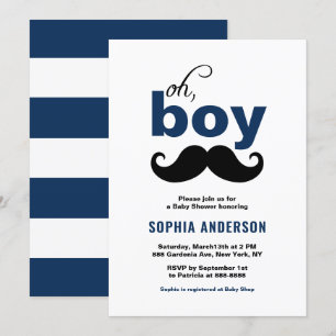 Classic Navy Blue Es ist eine Baby-Dusche von Boy  Einladung