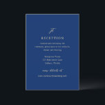 Classic Navy Blue Monogram Elegant Wedding Begleitkarte<br><div class="desc">Classic style wedding enclosure card featuring a simple yet elegant design with your monogram in a script font.  This timeless wedding enclosure card in navy and cream is great for a formal wedding.</div>