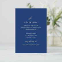 Classic Navy Blue Monogram Elegant Wedding