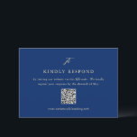 Classic Navy Blue Monogram QR Code Elegant Wedding RSVP Karte<br><div class="desc">Classic style wedding rsvp card featuring a simple yet elegant design with your monogram in a script font.  This timeless wedding rsvp card in navy and cream is great for a formal wedding.  Use the template to generate a QR code or remove it in the design editing tool.</div>