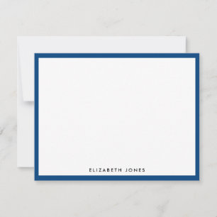 Classic Navy Blue Simple Modern Chic Minimalistisc Mitteilungskarte