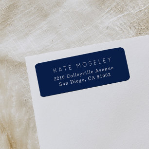 Classic Navy Blue und White Rücksendeadressen-Aufk