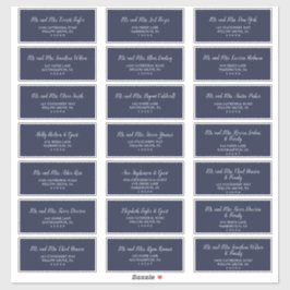 Classic Navy Blue Wedding Guest Address Labels